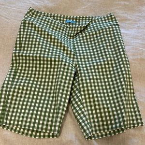 J McLaughlin Gingham green and white shorts